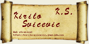 Kirilo Svičević vizit kartica